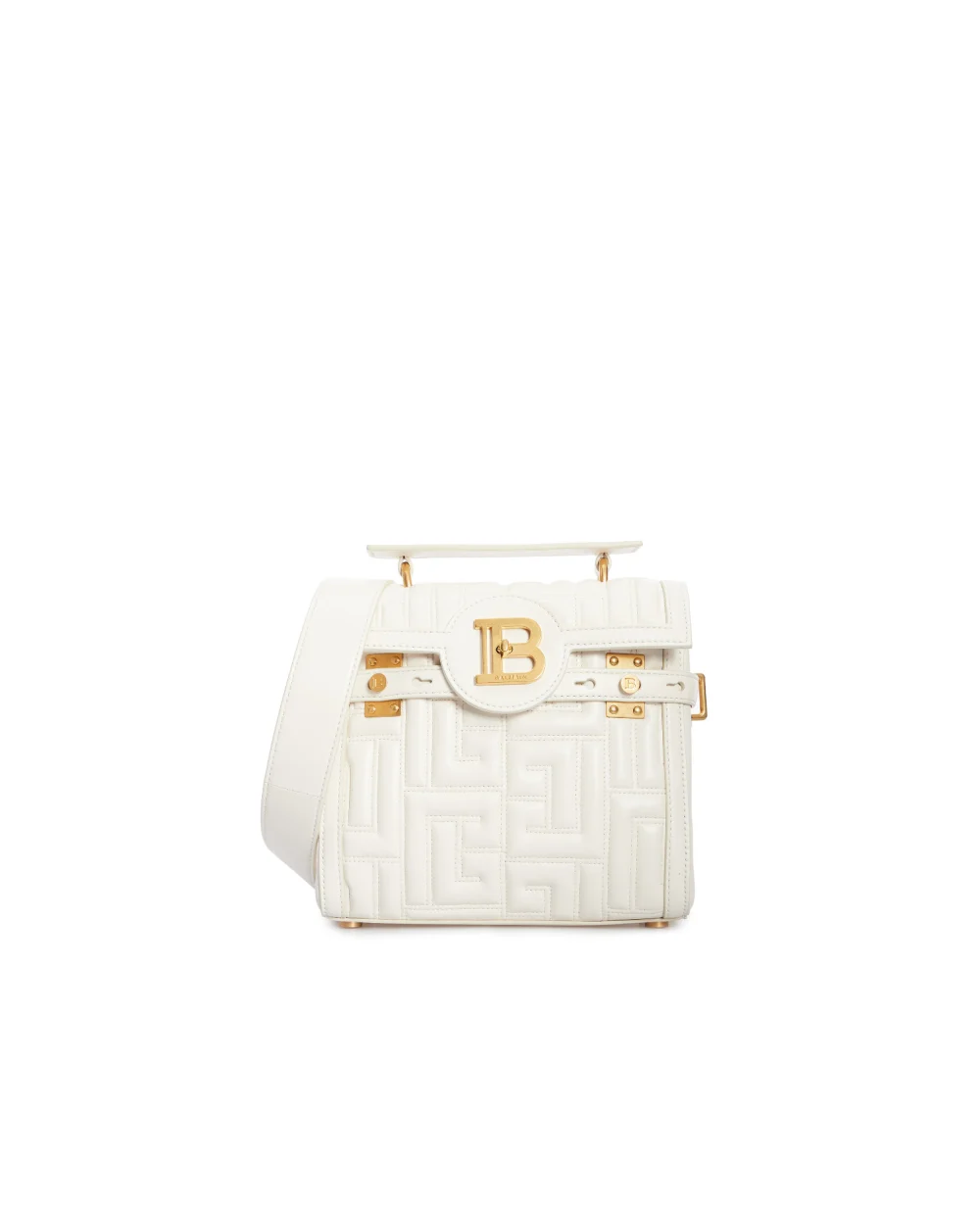 Кожаная сумка B-Buzz Balmain AN1DB530LNDV, белый цвет • Купить в интернет-магазине Kameron