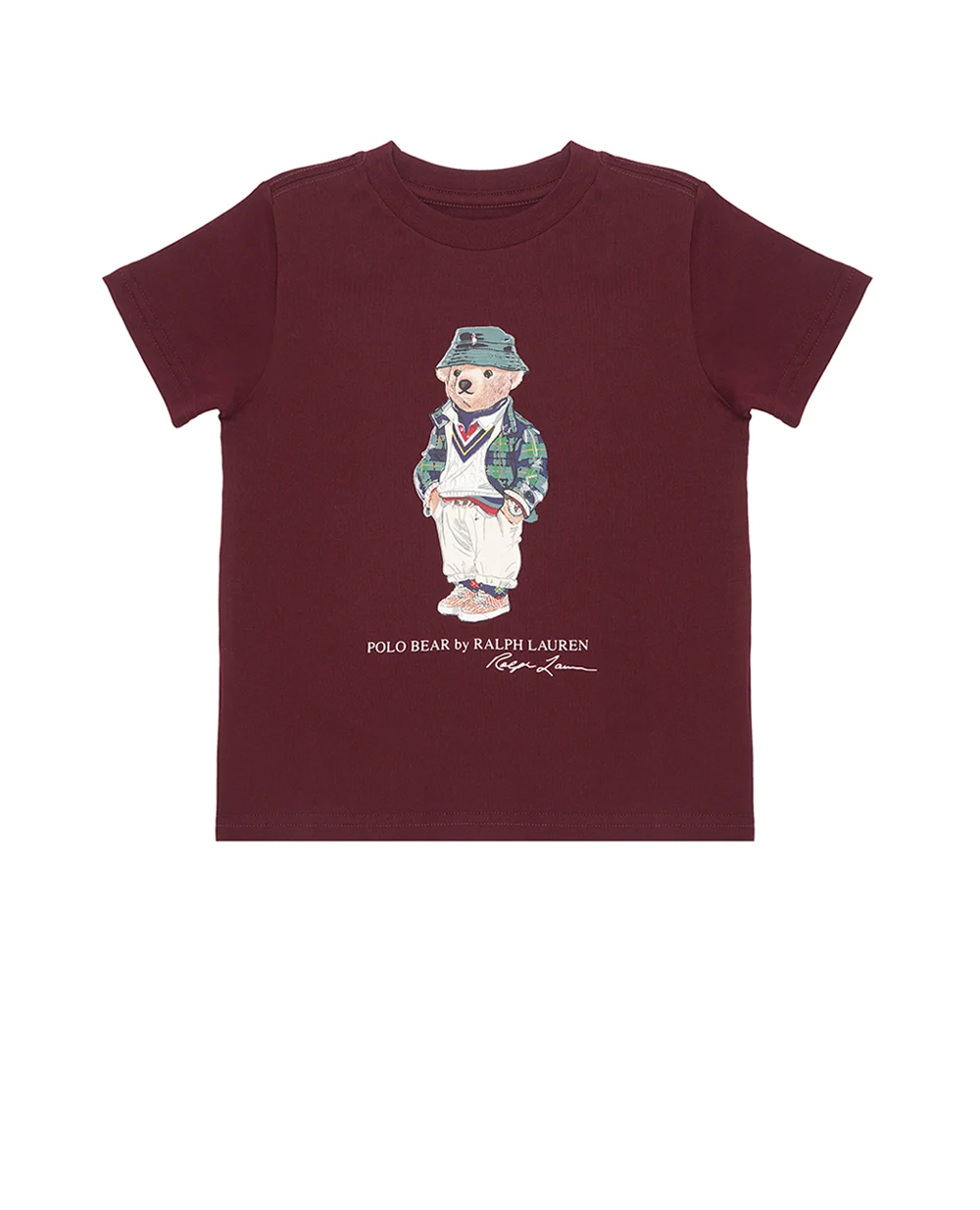 Детская хлопковая футболка Polo Bear Polo Ralph Lauren Kids 322853828021, бордовый цвет • Купить в интернет-магазине Kameron