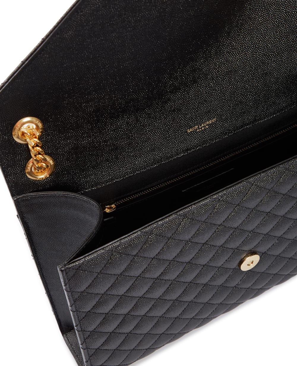 Кожаная сумка Envelope Large Saint Laurent 600166-BOW91, черный цвет • Купить в интернет-магазине Kameron