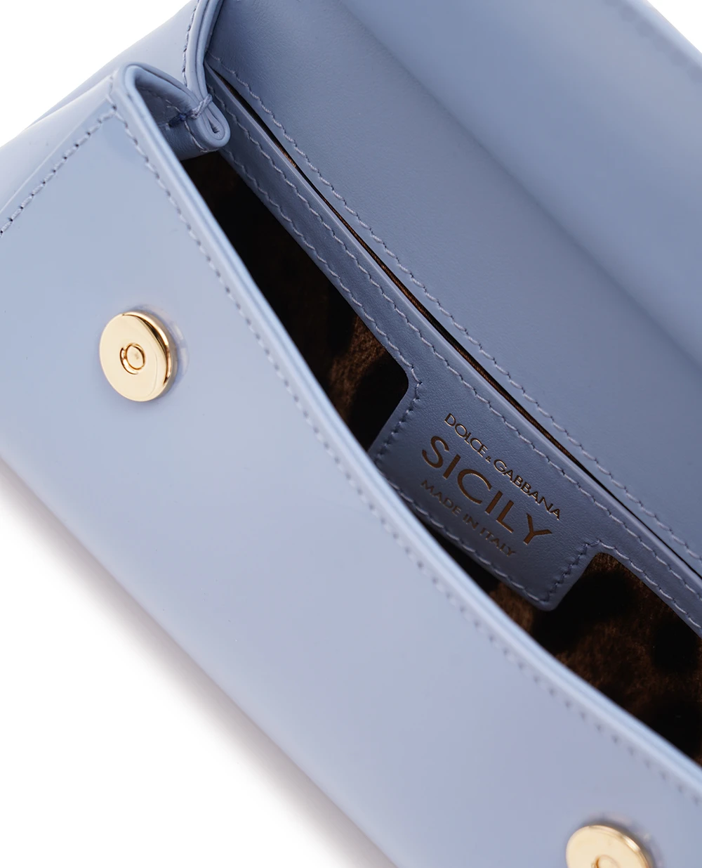 Кожаная сумка Sicily Small Dolce&Gabbana BB7116-A1037, голубой цвет • Купить в интернет-магазине Kameron