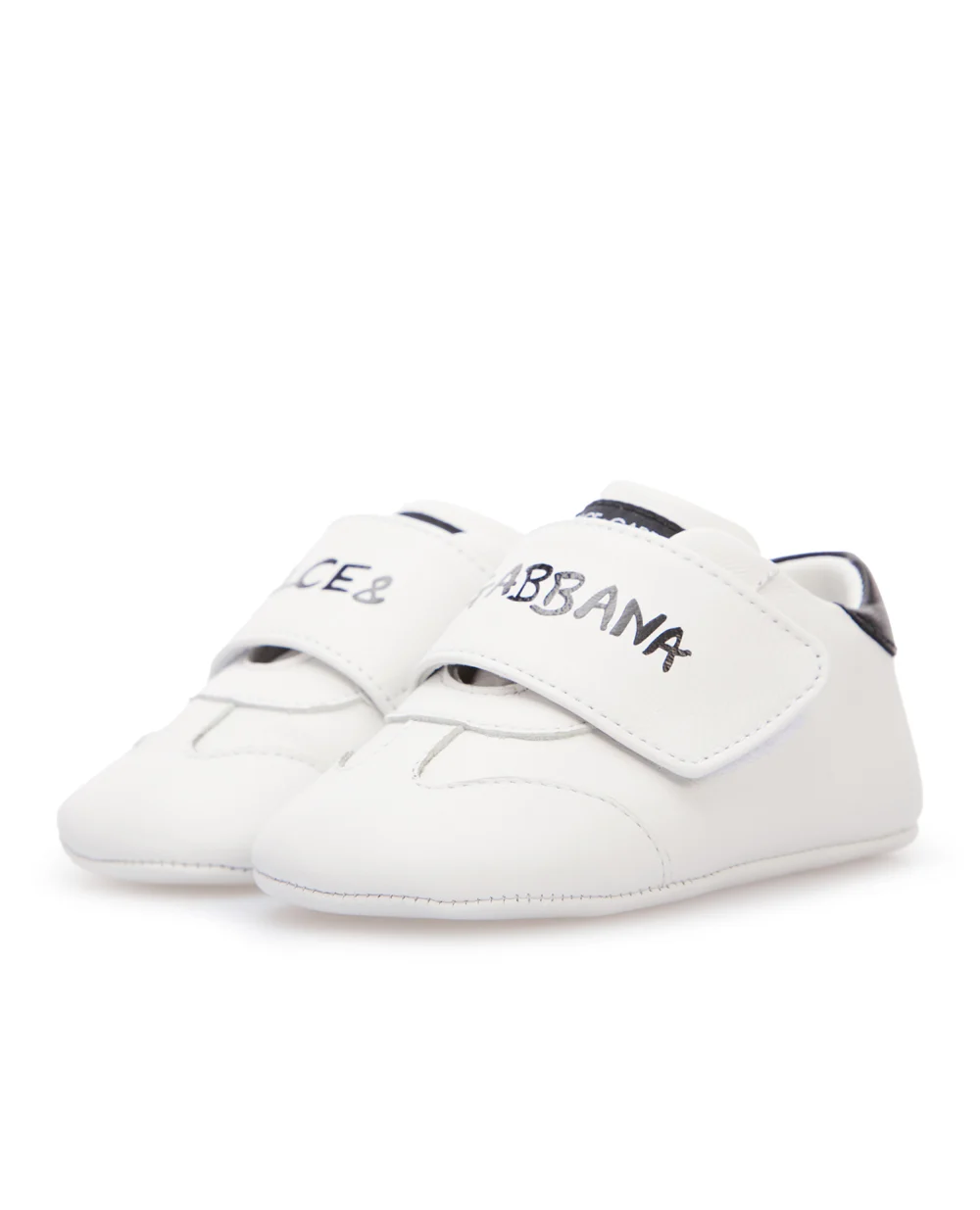 Кожаные пинетки Dolce&Gabbana Kids DK0109-AH628-, белый цвет • Купить в интернет-магазине Kameron