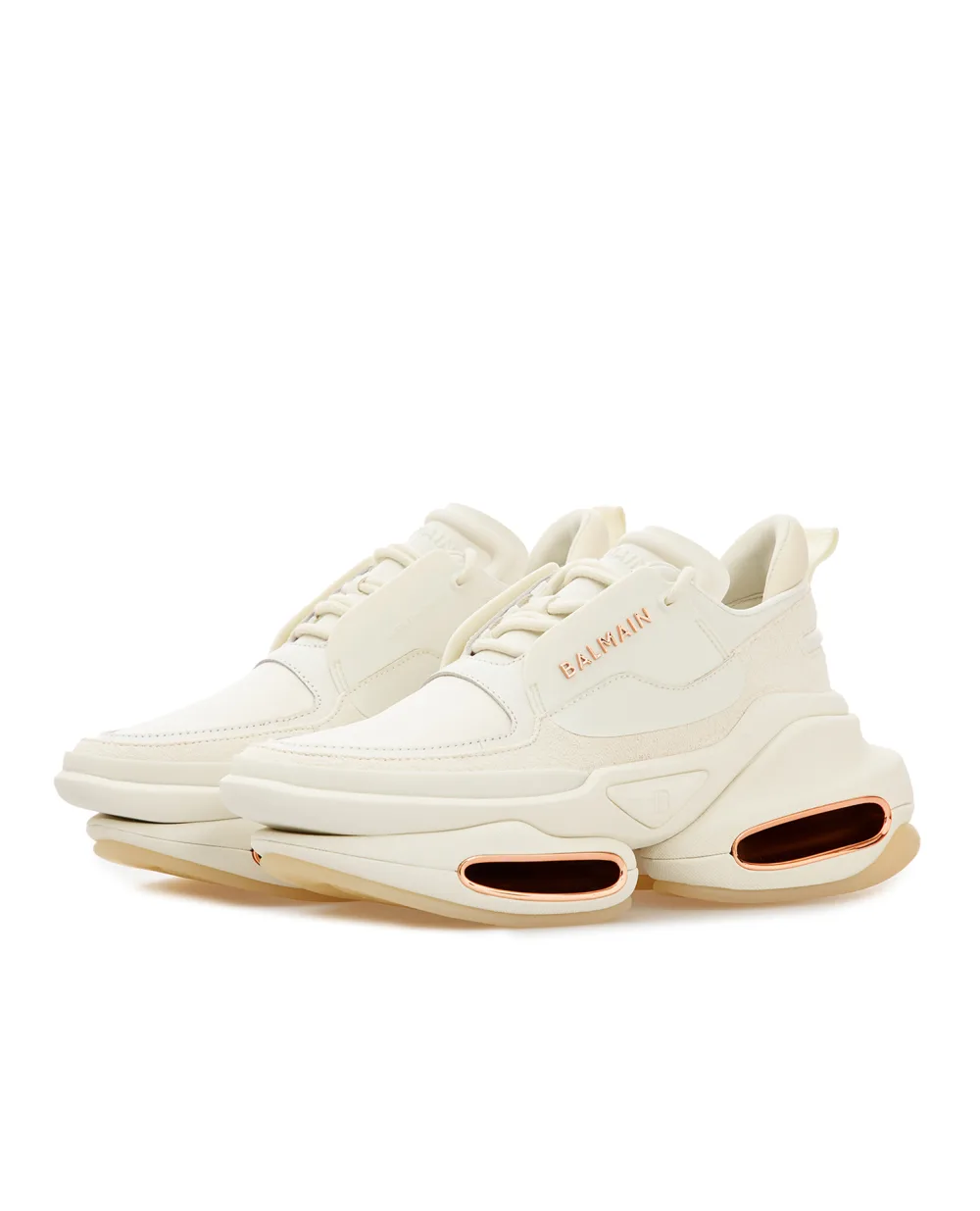 Кожаные кроссовки B-Bold Low Balmain YN1VI541LSSY, белый цвет • Купить в интернет-магазине Kameron