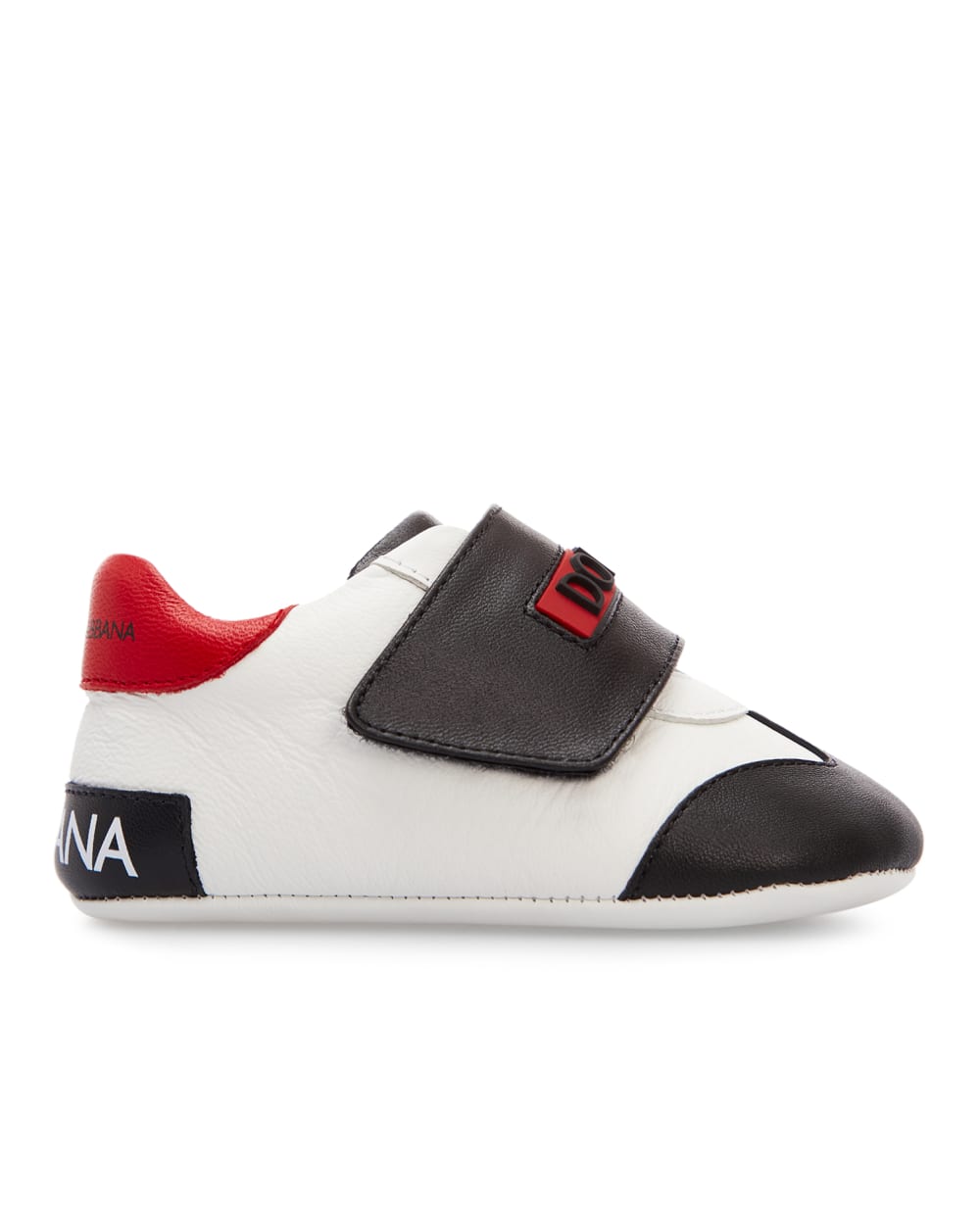 Детские кожаные пинетки Dolce&Gabbana Kids DK0115-A7083, белый цвет • Купить в интернет-магазине Kameron