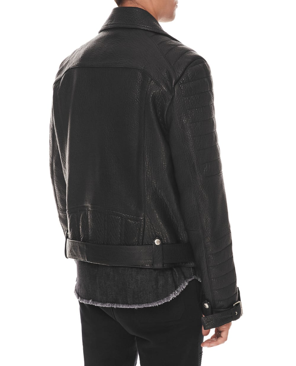 Кожаная косуха Balmain WH1TD100L124, черный цвет • Купить в интернет-магазине Kameron