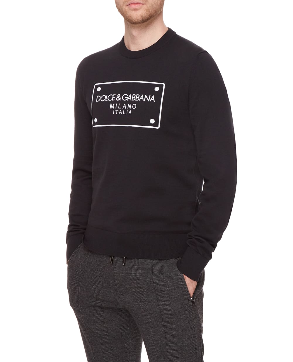 Вовняний джемпер Dolce&Gabbana GXJ79Z-JBVQ4, чорний колір • Купити в інтернет-магазині Kameron
