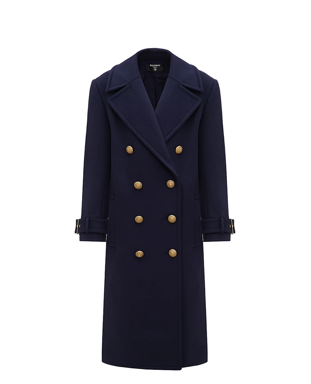 Шерстяное пальто Balmain BF1UD095WB72, темно-синий цвет • Купить в интернет-магазине Kameron