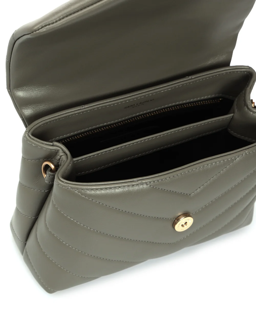 Кожаная сумка Loulou Toy Saint Laurent 678401-DV707, серый цвет • Купить в интернет-магазине Kameron