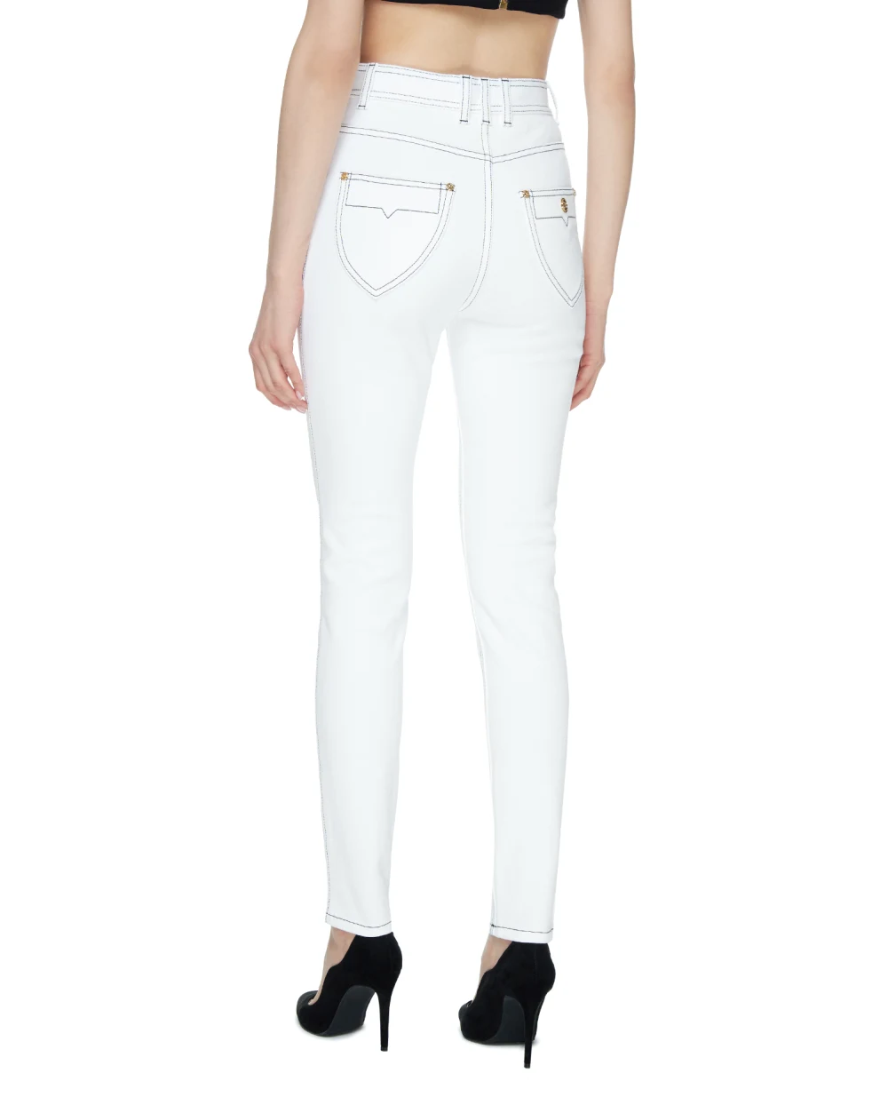 Джинсы Balmain VF15460D087, белый цвет • Купить в интернет-магазине Kameron