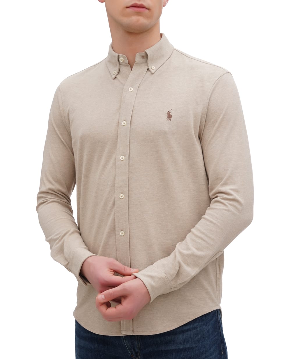 Рубашка Polo Ralph Lauren 710654408119, бежевый цвет • Купить в интернет-магазине Kameron