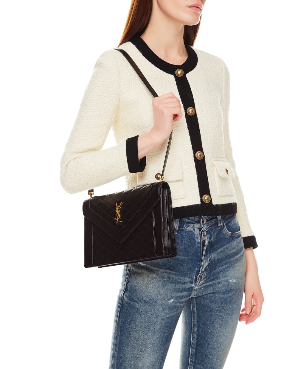 Кожаная сумка Gaby Saint Laurent 668863-1EL07, черный цвет • Купить в интернет-магазине Kameron