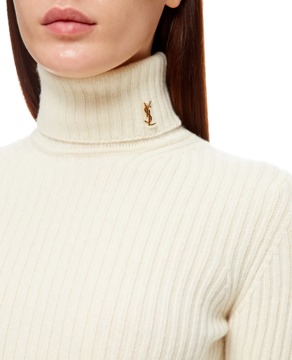 Шерстяной гольф Saint Laurent 666098-Y75DM, бежевый цвет • Купить в интернет-магазине Kameron