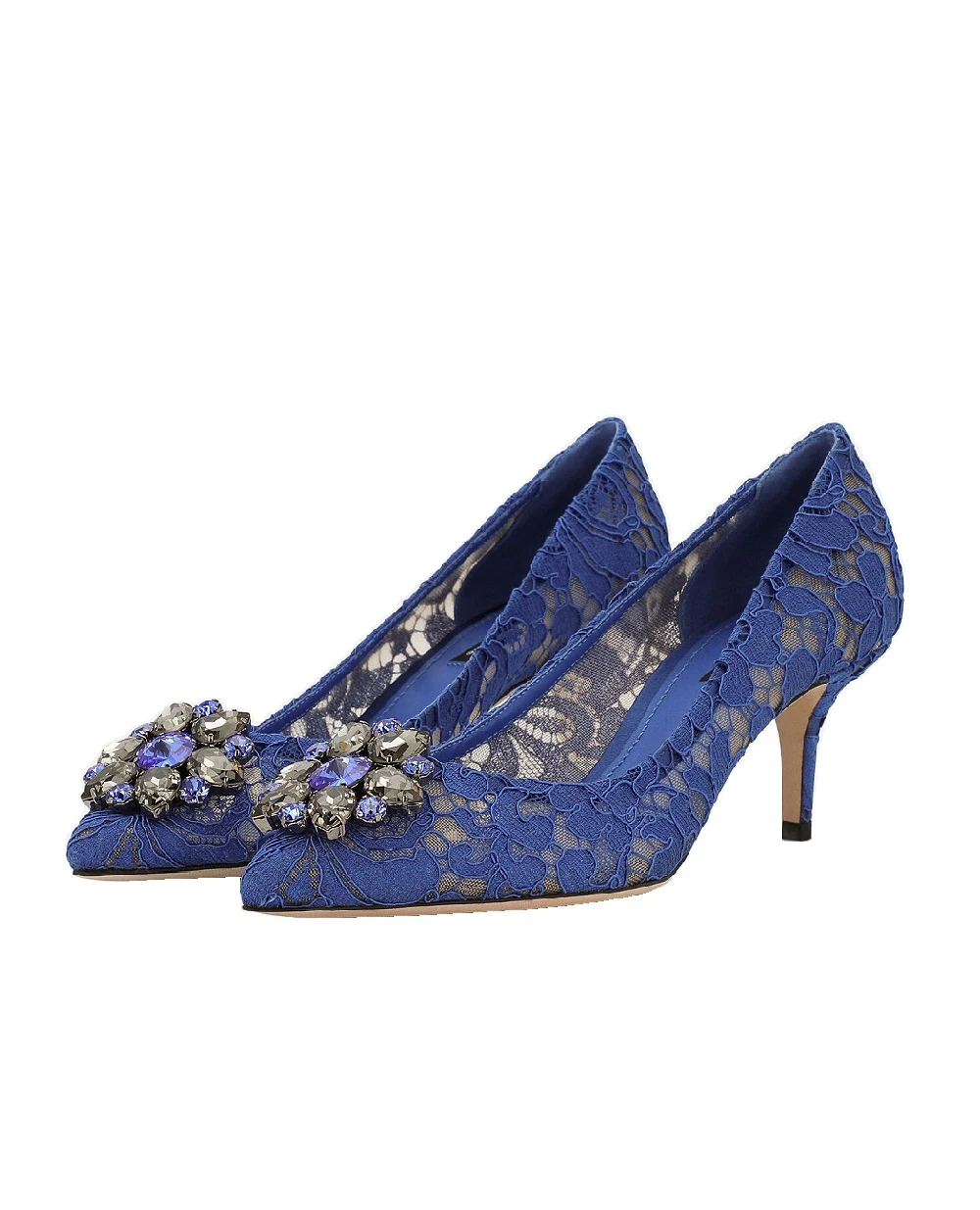 Кружевные лодочки Rainbow Lace Dolce&Gabbana CD0066-AL198-S, синий цвет • Купить в интернет-магазине Kameron