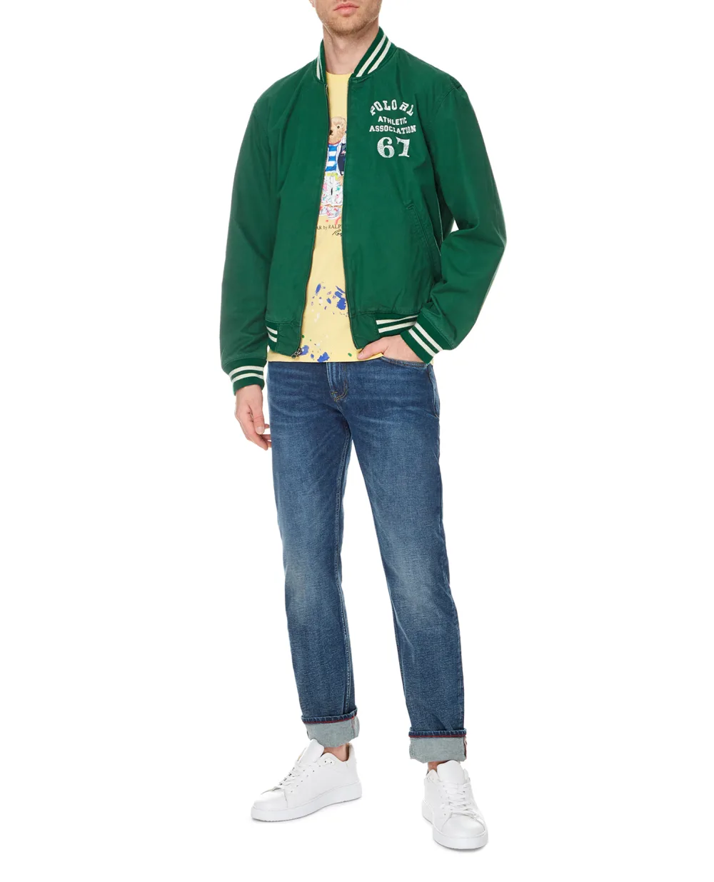 Бомбер Polo Ralph Lauren 710861968001, зеленый цвет • Купить в интернет-магазине Kameron