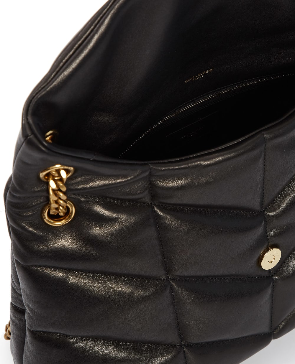 Кожаная сумка Loulou Puffer Medium Saint Laurent 577475-1EL07-, черный цвет • Купить в интернет-магазине Kameron