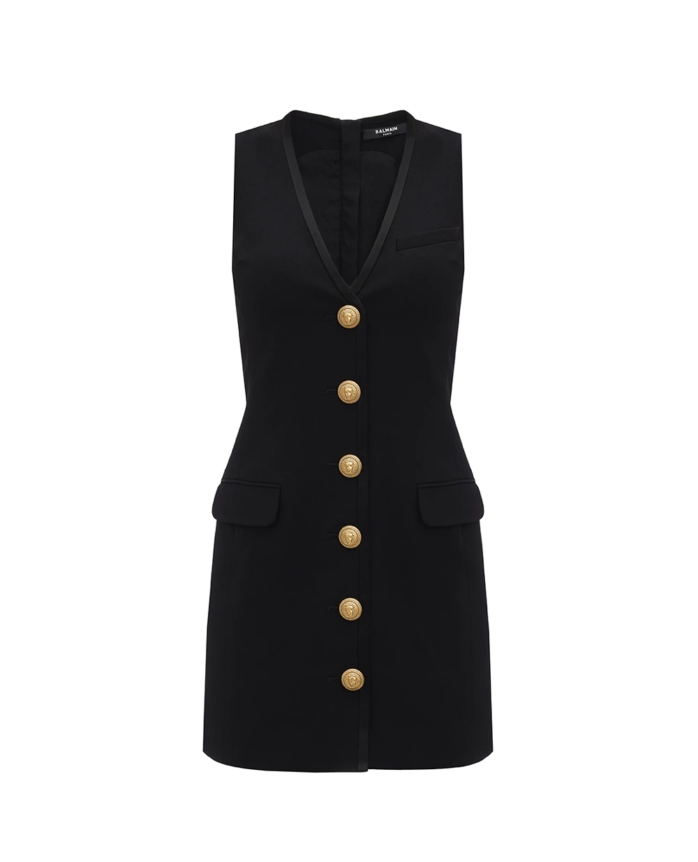 Вискозное платье Balmain BF1R5534MB01, черный цвет • Купить в интернет-магазине Kameron