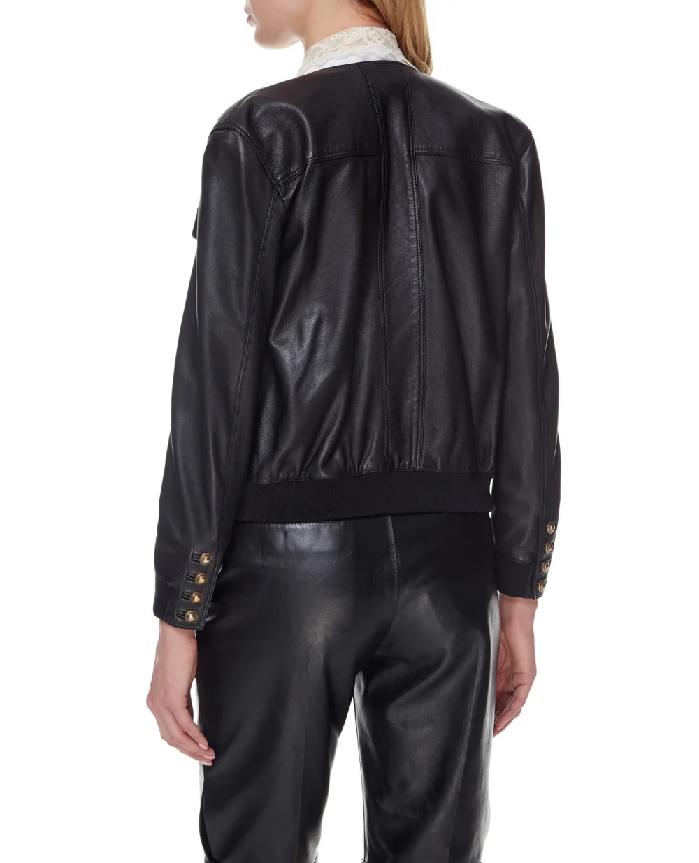 Кожаная куртка Saint Laurent 659470-YC2OC, черный цвет • Купить в интернет-магазине Kameron