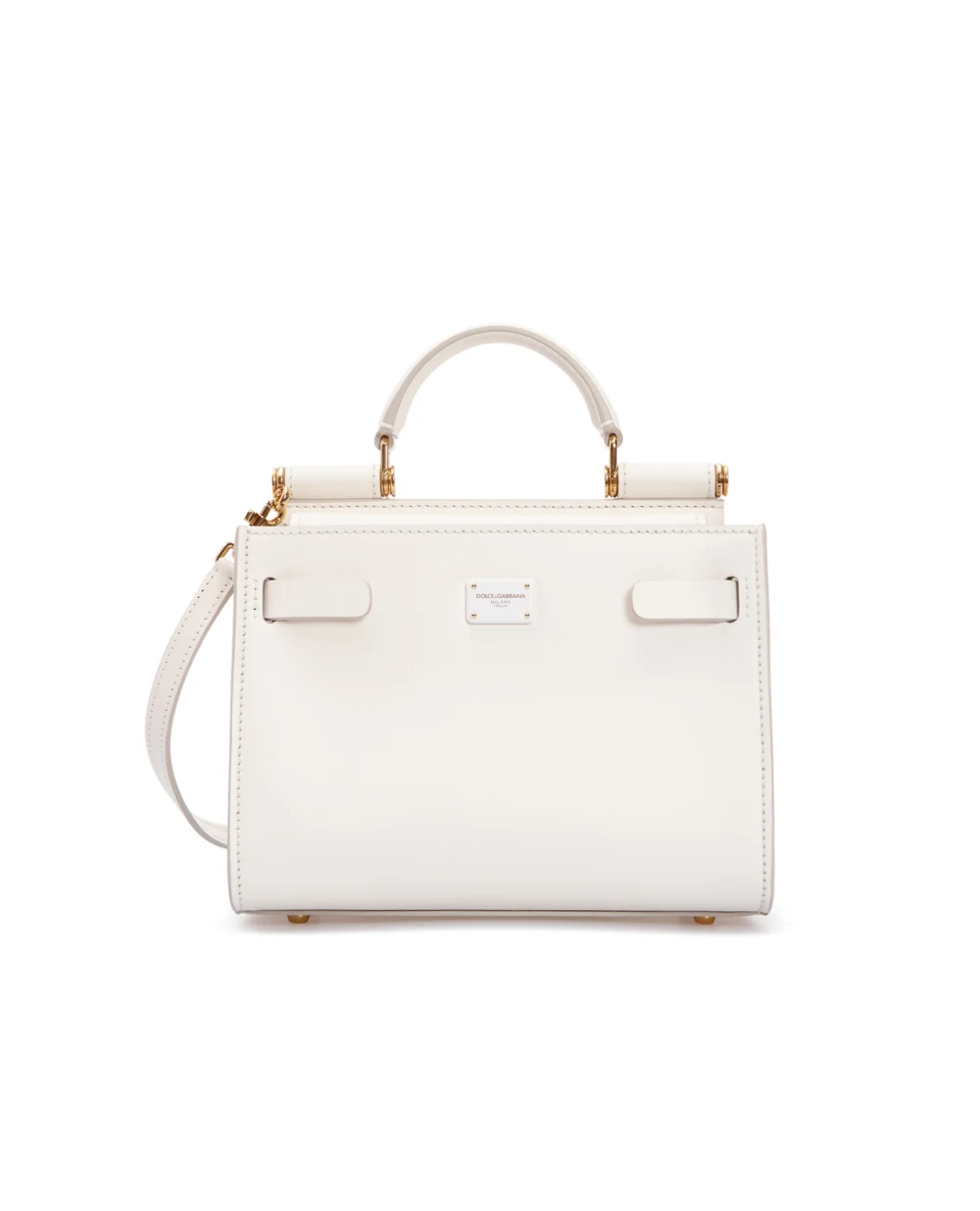 Кожаная сумка Sicily Dolce&Gabbana BB6836-AV385, белый цвет • Купить в интернет-магазине Kameron