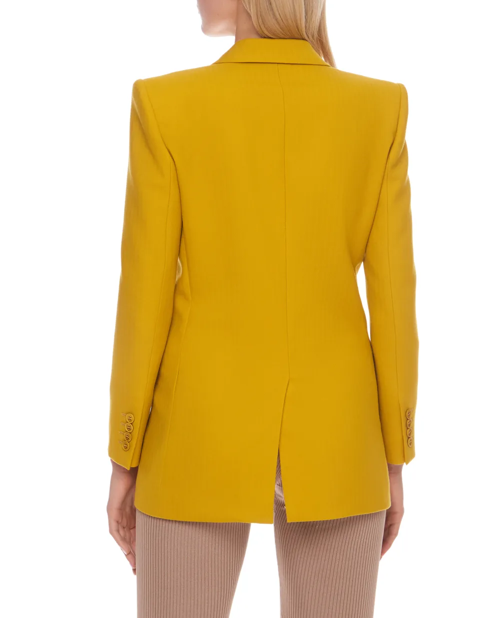 Шерстяной жакет Saint Laurent 648656-Y7C36, желтый цвет • Купить в интернет-магазине Kameron