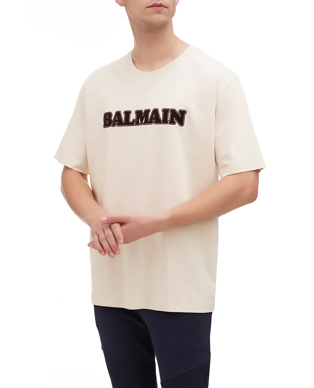 Футболка Balmain BH0EG000BC52, бежевый цвет • Купить в интернет-магазине Kameron