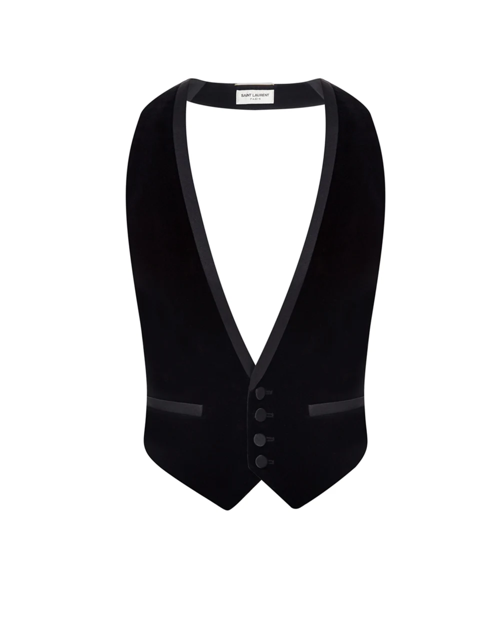 Велюровый жилет Saint Laurent 667590-Y615W, черный цвет • Купить в интернет-магазине Kameron