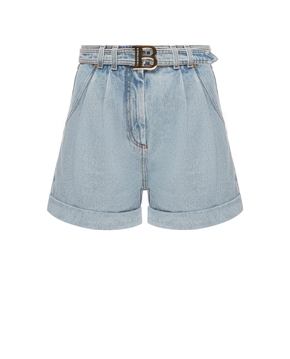Джинсовые шорты Balmain WF1MA040D138, голубой цвет • Купить в интернет-магазине Kameron