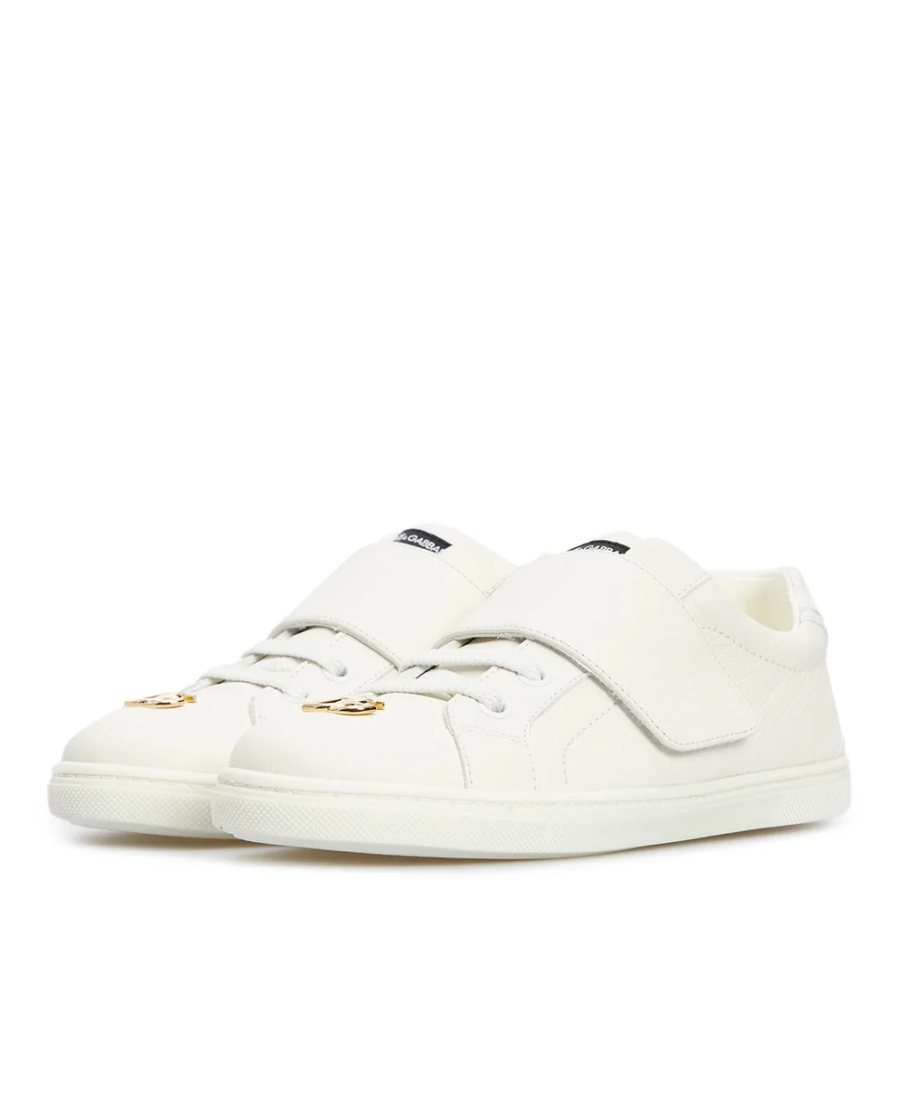 Детские кожаные кеды Dolce&Gabbana Kids D11095-AY437-S, белый цвет • Купить в интернет-магазине Kameron