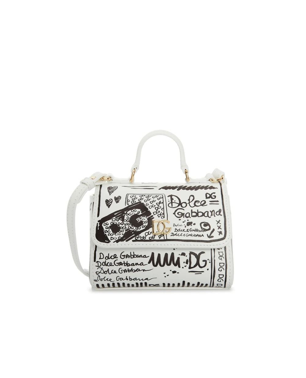 Кожаная сумка Dolce&Gabbana Kids EB0103-AJ867, белый цвет • Купить в интернет-магазине Kameron