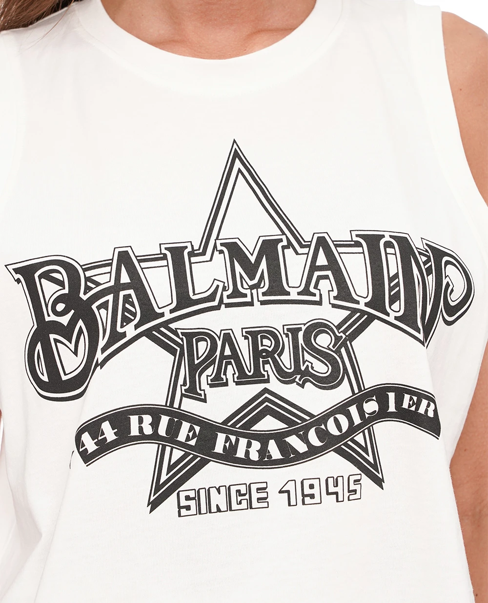 Майка Balmain CF1EA025GD29, білий колір • Купити в інтернет-магазині Kameron