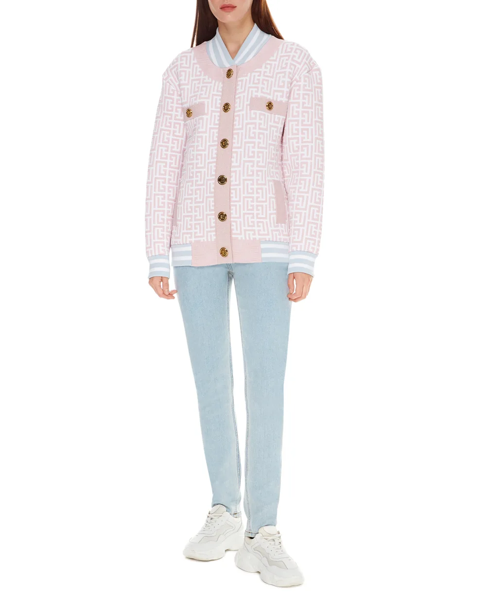 Бомбер Balmain WF1TF045K273, розовый цвет • Купить в интернет-магазине Kameron