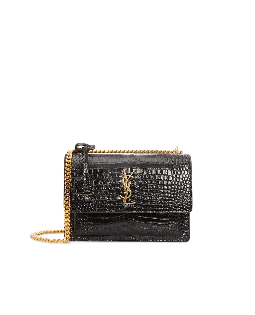 Кожаная сумка Sunset Medium Saint Laurent 442906-DND0J, черный цвет • Купить в интернет-магазине Kameron