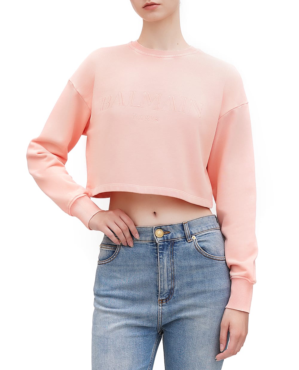 Світшот Balmain DF1JO006BC72, рожевий колір • Купити в інтернет-магазині Kameron