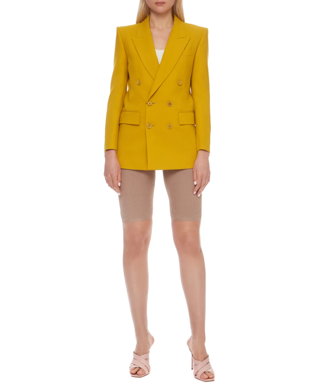 Шерстяной жакет Saint Laurent 648656-Y7C36, желтый цвет • Купить в интернет-магазине Kameron