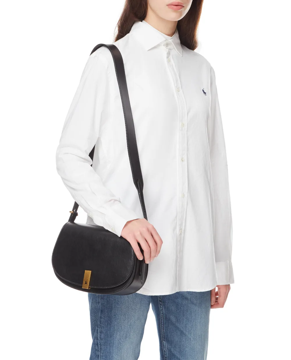Кожаная сумка Polo Ralph Lauren 428871325001, черный цвет • Купить в интернет-магазине Kameron