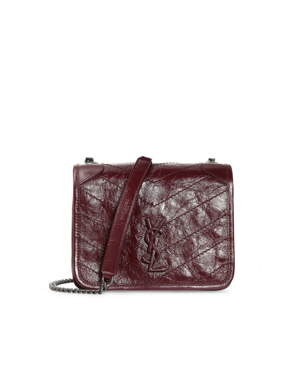 Кожаная сумка Niki Saint Laurent 583103-0EN04-, бордовый цвет • Купить в интернет-магазине Kameron