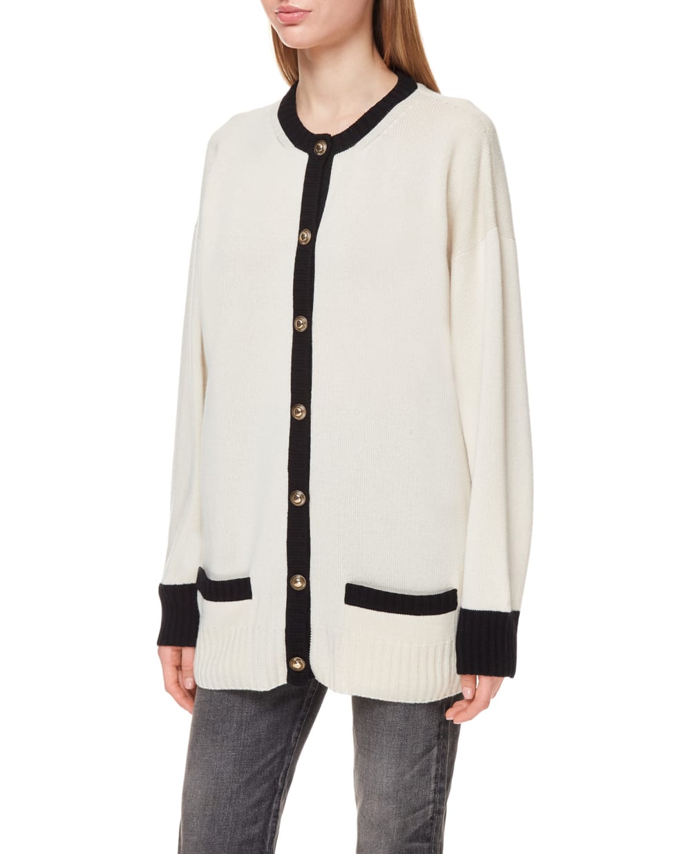 Кашемировый кардиган Saint Laurent 648449-YAXN2, белый цвет • Купить в интернет-магазине Kameron