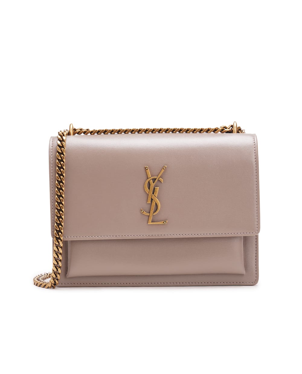 Кожаная сумка Sunset Medium Saint Laurent 442906-D420W, серый цвет • Купить в интернет-магазине Kameron