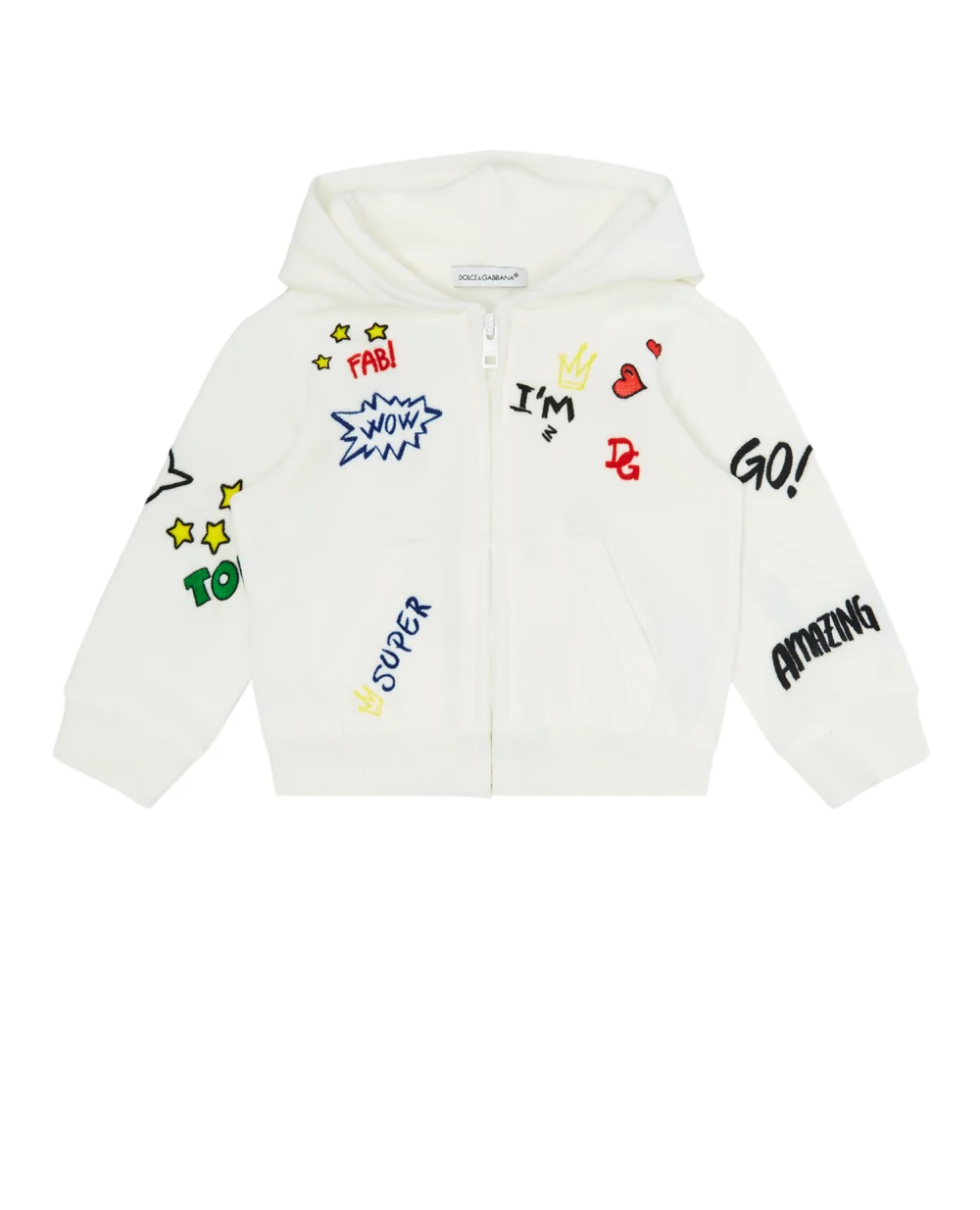 Детское худи Dolce&Gabbana Kids L1JW9M-G7WZI-, белый цвет • Купить в интернет-магазине Kameron