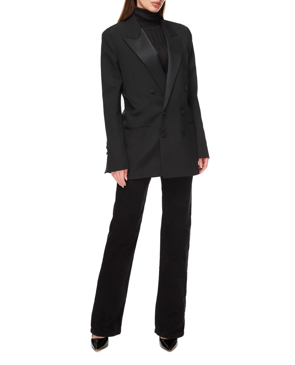 Шерстяной жакет Tuxedo Saint Laurent 714172-Y512W, черный цвет • Купить в интернет-магазине Kameron