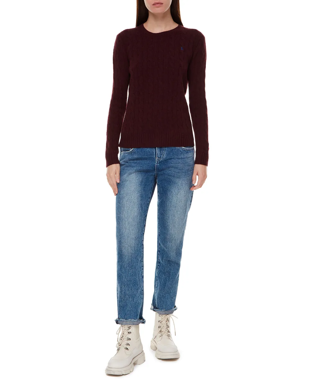 Шерстяной джемпер Polo Ralph Lauren 211525764082, бордовый цвет • Купить в интернет-магазине Kameron