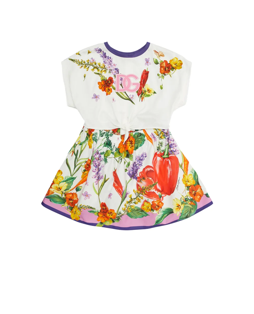Детское платье Dolce&Gabbana Kids L5JD6H-G7I1A-S, белый цвет • Купить в интернет-магазине Kameron