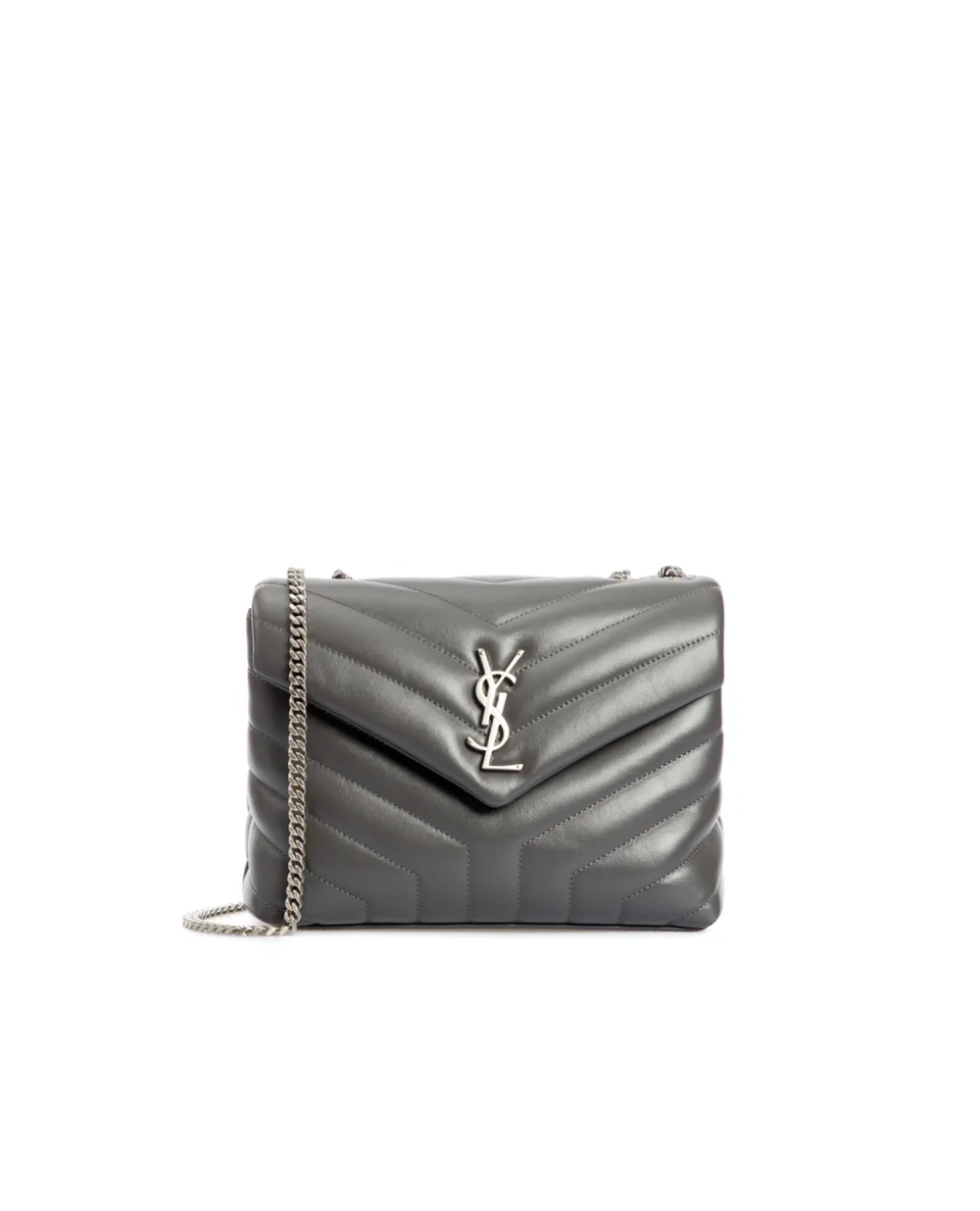 Кожаная сумка Loulou Small Saint Laurent 494699-DV726-, серый цвет • Купить в интернет-магазине Kameron