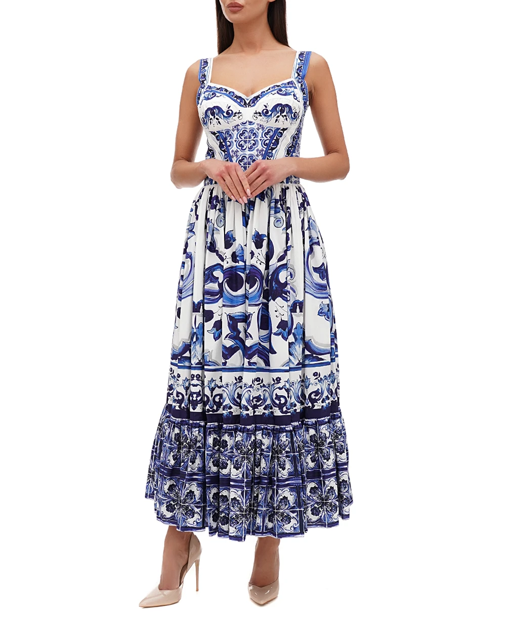Сарафан Dolce&Gabbana F6AEIT-HH5A1, синий цвет • Купить в интернет-магазине Kameron