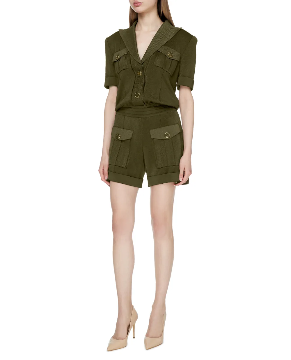 Комбинезон Balmain VF15292K223, зеленый цвет • Купить в интернет-магазине Kameron