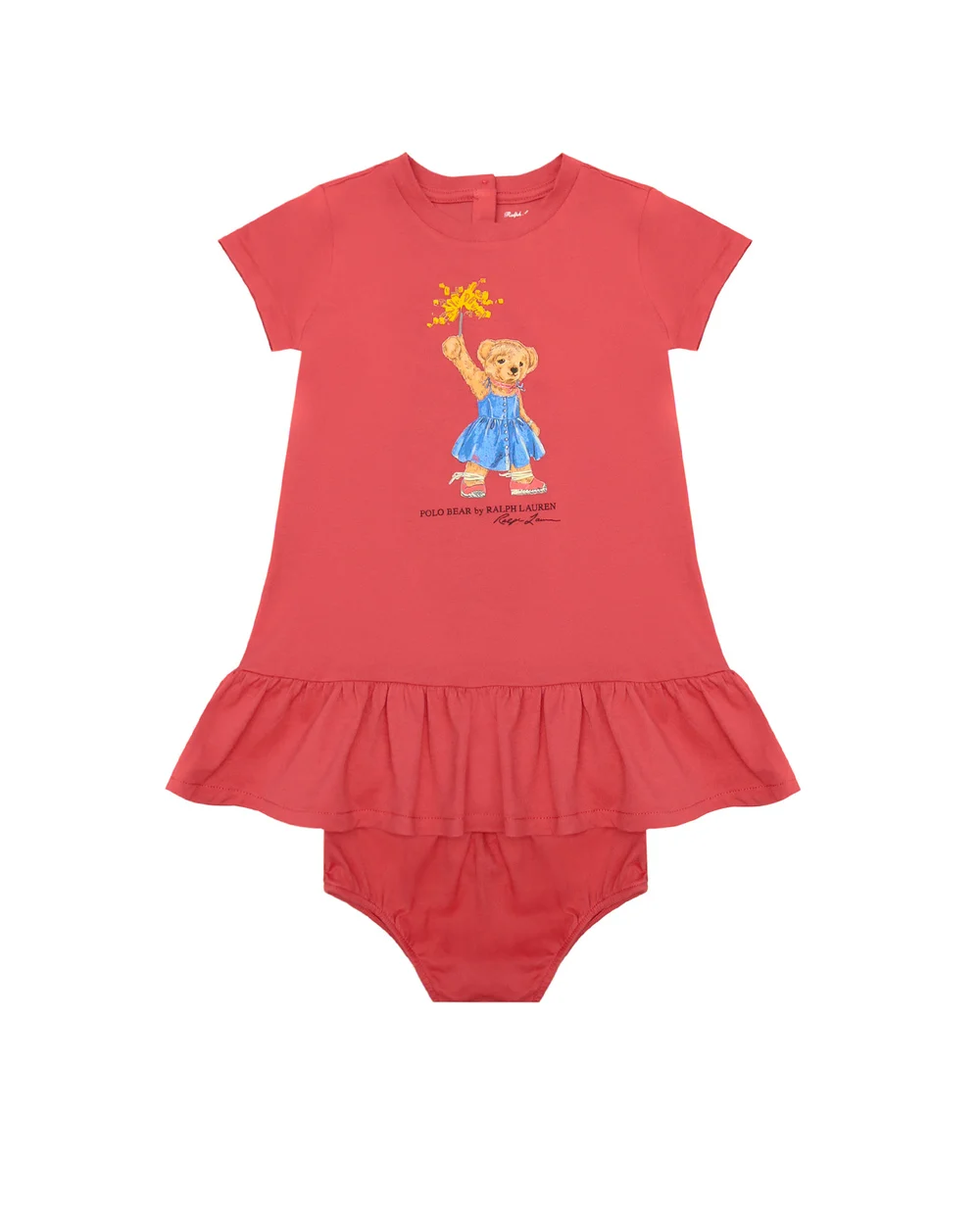 Детское платье Polo Bear Polo Ralph Lauren Kids 312790447001, красный цвет • Купить в интернет-магазине Kameron