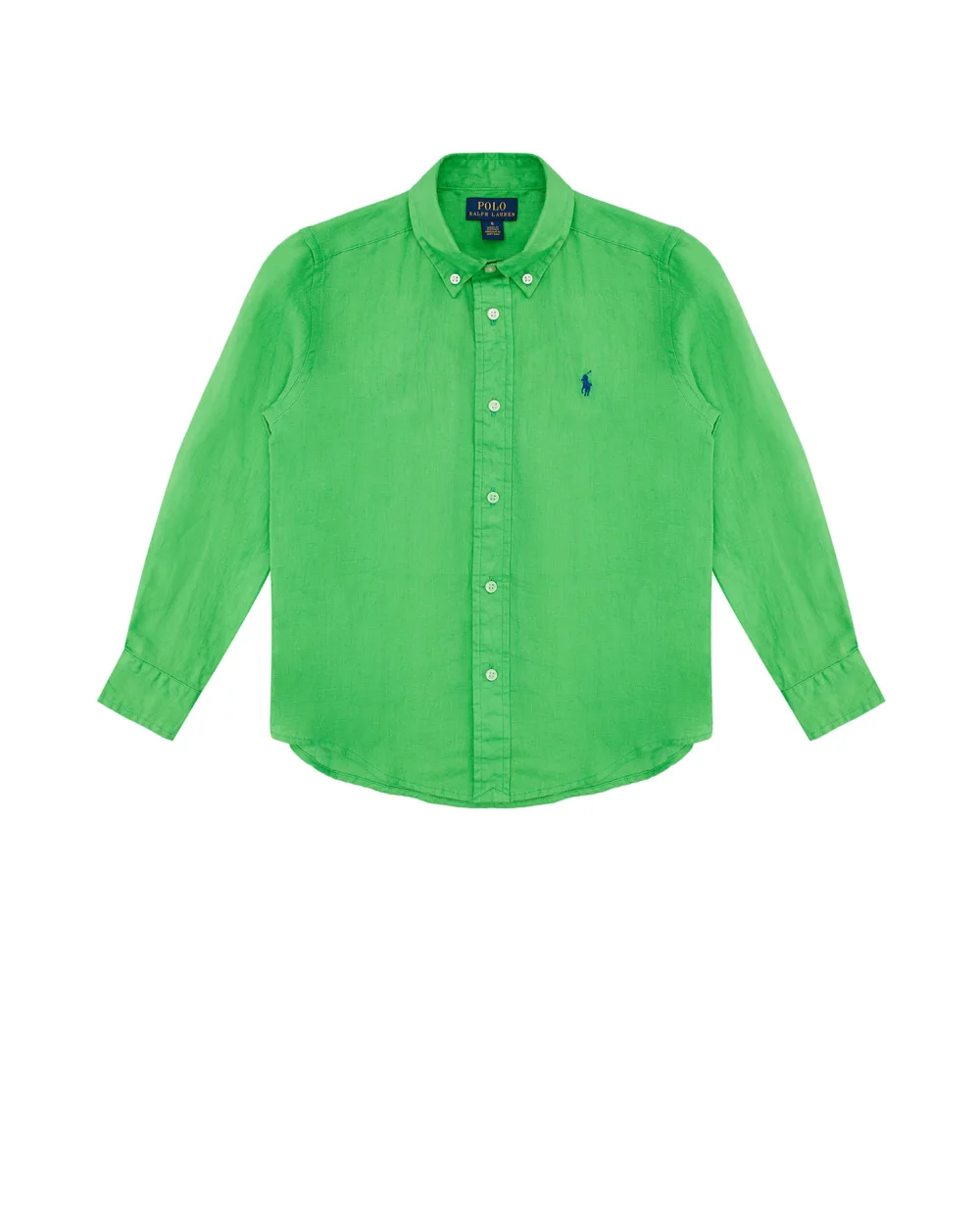 Детская льняная рубашка Polo Ralph Lauren Kids 323865270009, зеленый цвет • Купить в интернет-магазине Kameron