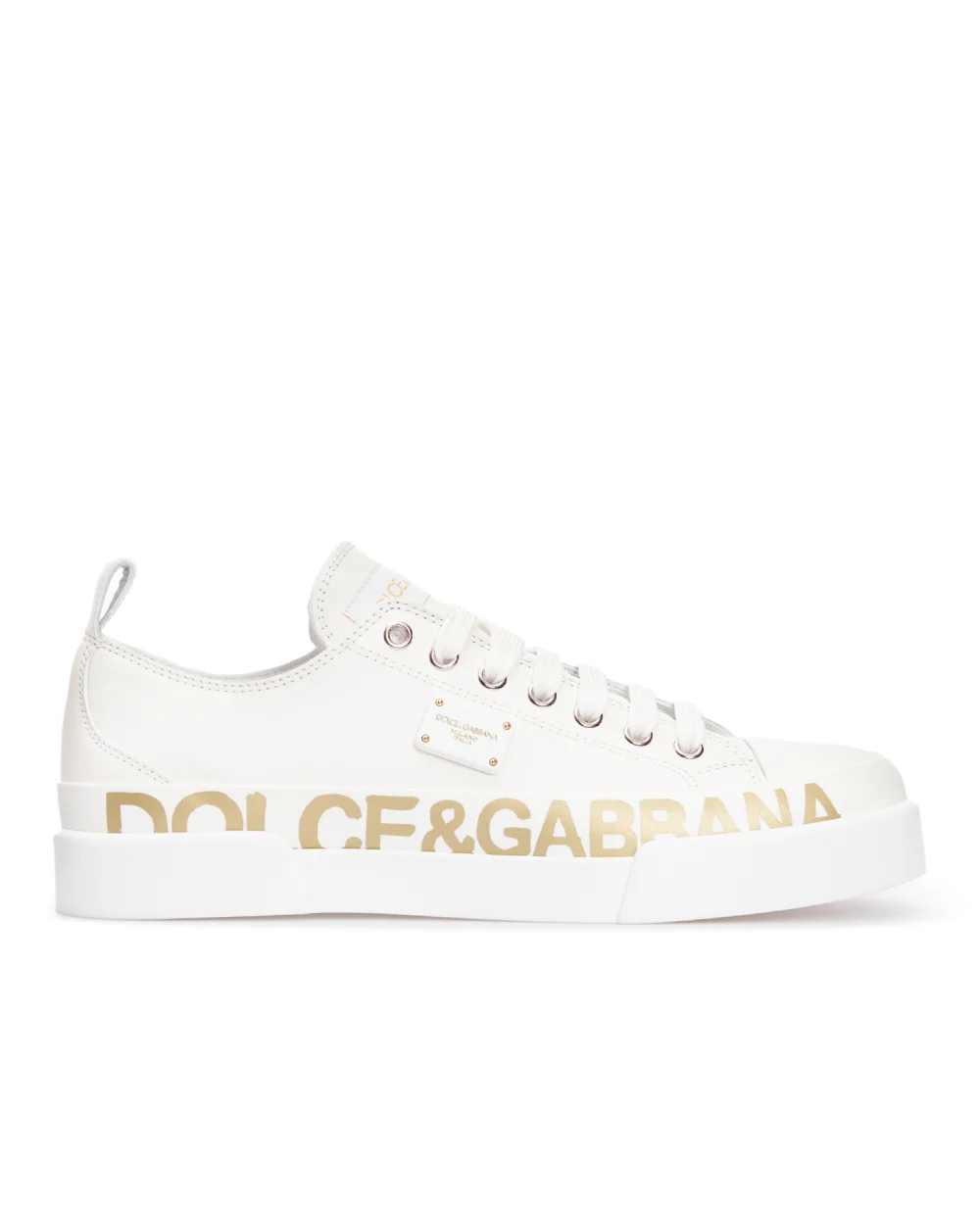 Кожаные кеды Dolce&Gabbana CK1886-AO515, белый цвет • Купить в интернет-магазине Kameron