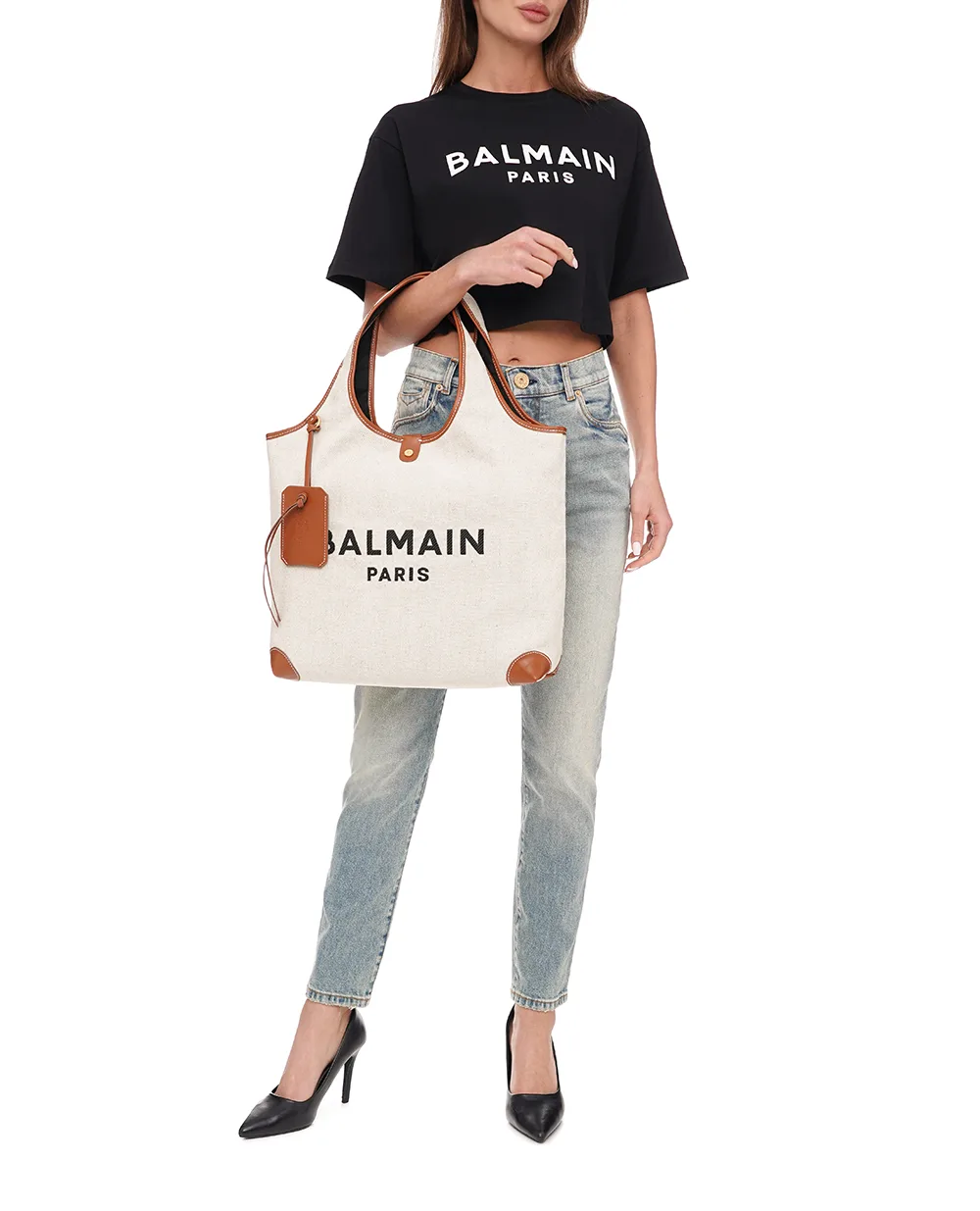 Сумка B-Army Grocery Balmain CN1FN873TCFE, бежевый цвет • Купить в интернет-магазине Kameron