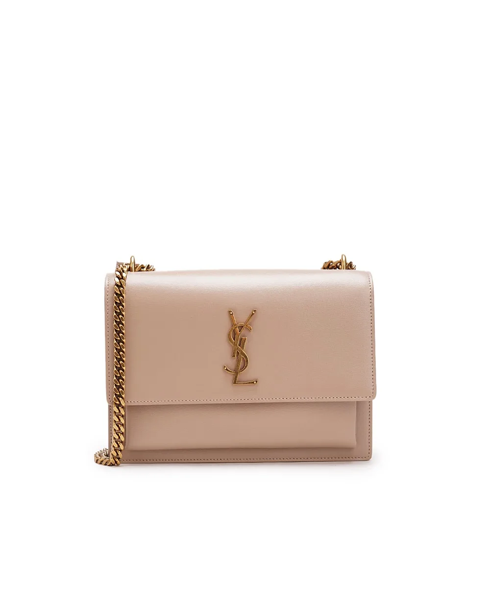 Кожаная сумка Sunset Medium Saint Laurent 442906-D420W, бежевый цвет • Купить в интернет-магазине Kameron