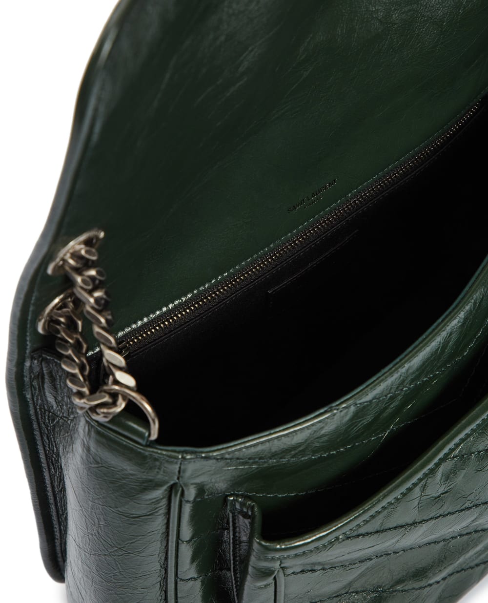 Кожаная сумка Niki Medium Saint Laurent 633158-0EN04-, зеленый цвет • Купить в интернет-магазине Kameron