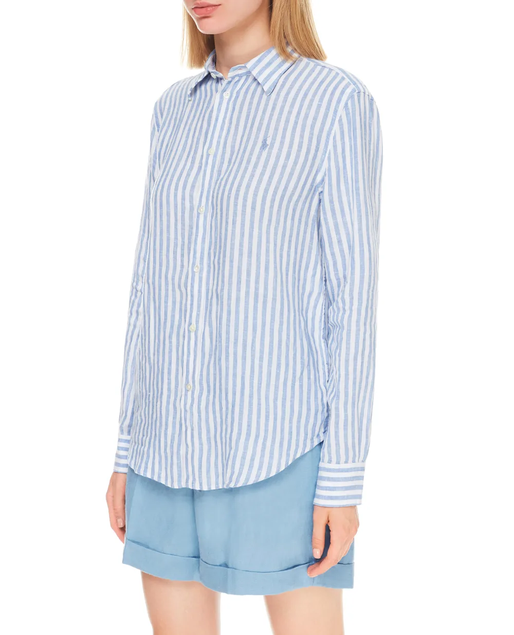 Льняная рубашка  Polo Ralph Lauren 211780668011, голубой цвет • Купить в интернет-магазине Kameron
